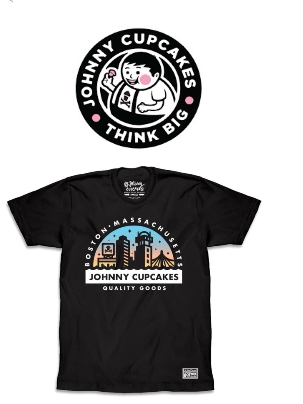 Johnny Cupcakes‎ Mens Soft Tee Shirt Boston Massachusetts Skyline Exclusive M